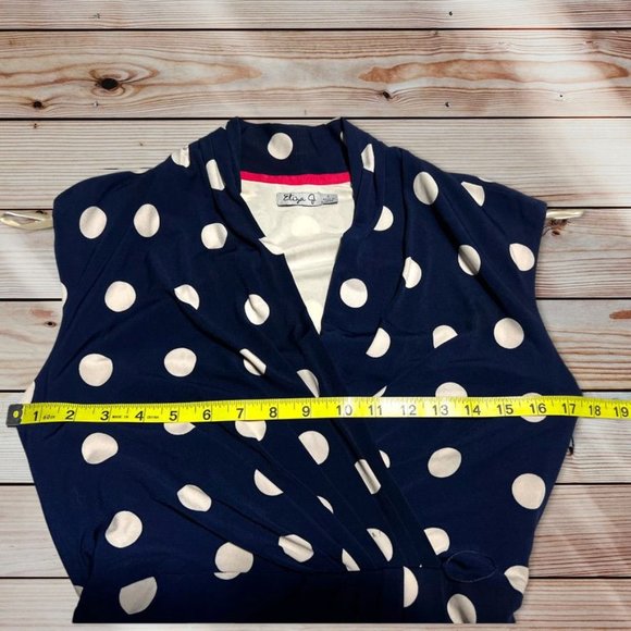 Eliza J Polka Dot Wrap Dress Size 4 - Picture 5 of 7